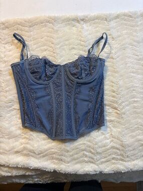 Urban Outfitters Blue Lace Bustier Camisole